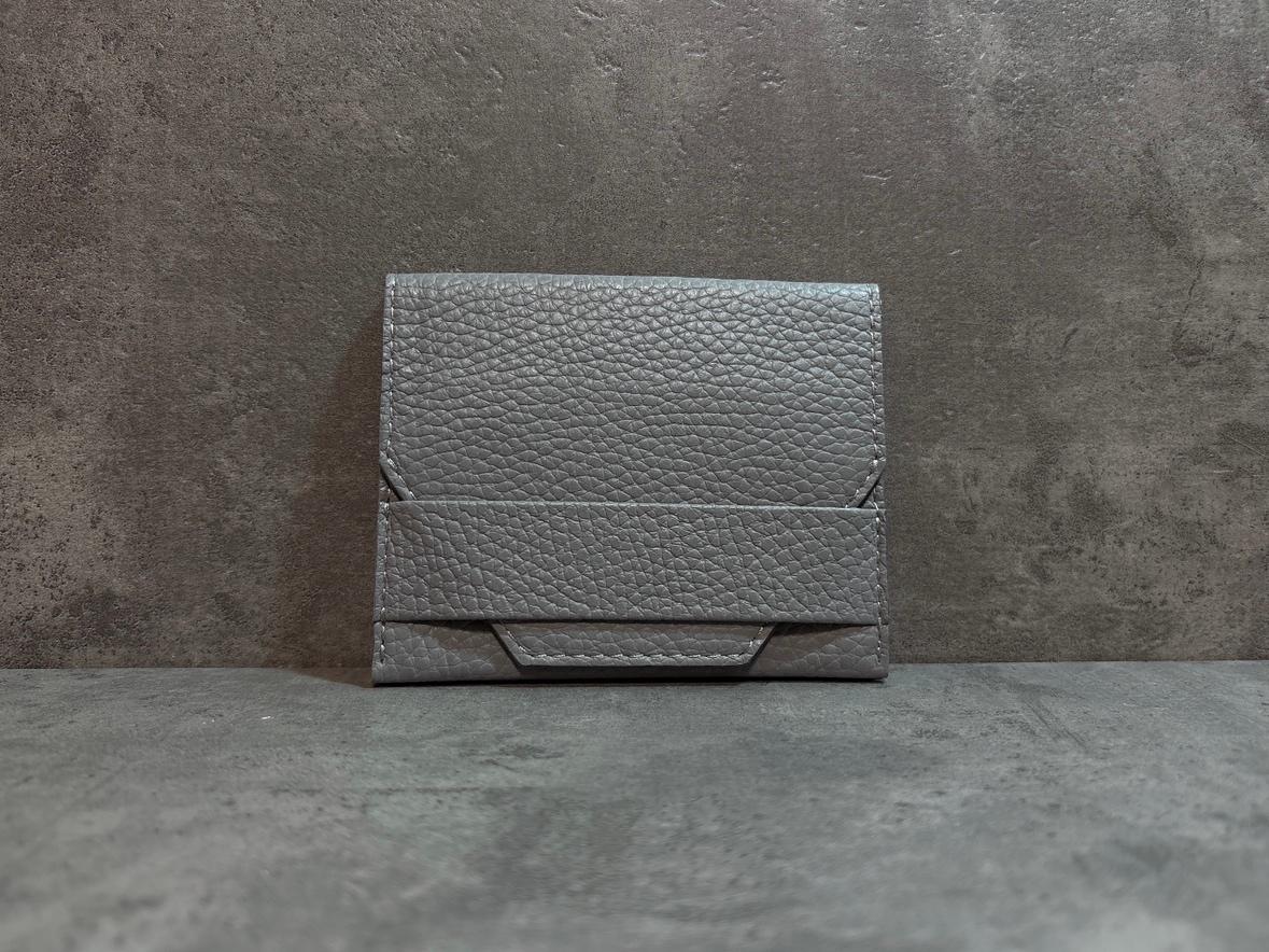 small wallet【シボ革ダークグレー】1枚目の画像