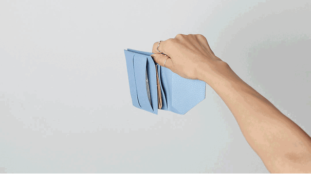 small wallet【クロコ型押し/ライトブルー】 | 5枚目